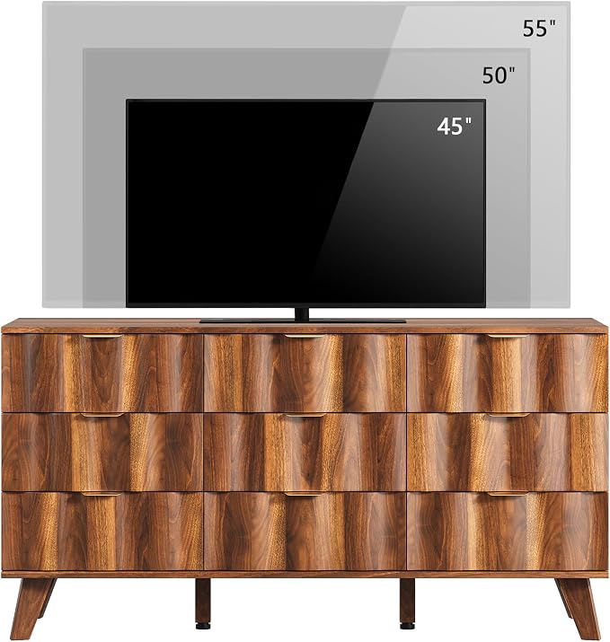 9 Drawer Dresser, Modern Fluted Storage Dresser - Image 8