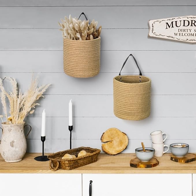 2 Pack Hanging Basket, Small Wall Baskets - Image 7