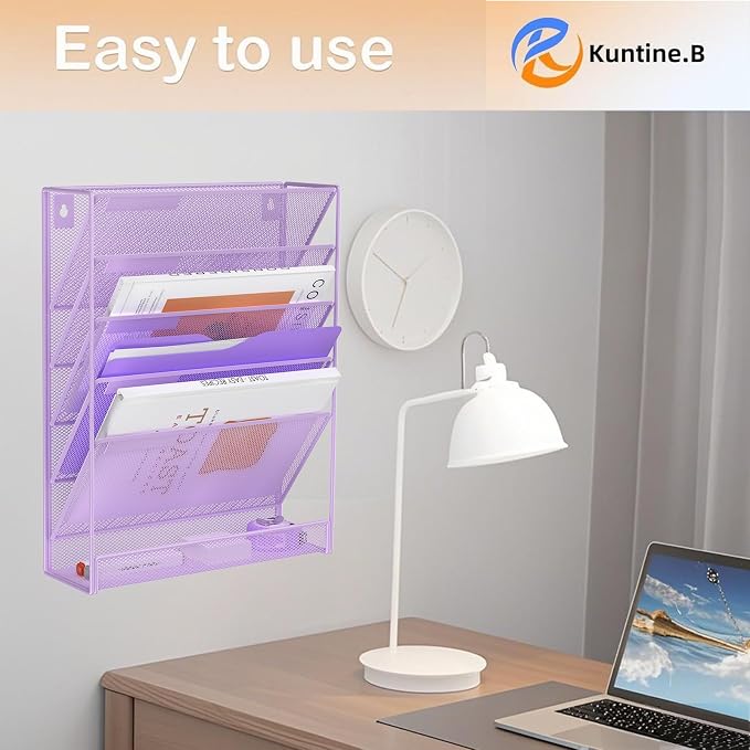 Kuntine.B Wall File Organizer Office Hanging Magazine Holder Wall File Organizer - Image 7
