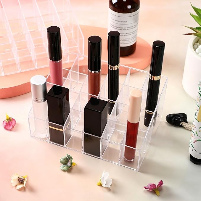 Macarrie 6 Pieces Lipstick Holder 24 Slot Clear Acrylic Lipgloss Organizer - Image 7