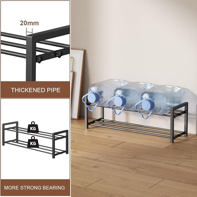 2-Tier Expandable Shoe Rack, Adjustable Shoe Shelf Storage Organizer Heavy Duty - Image 7