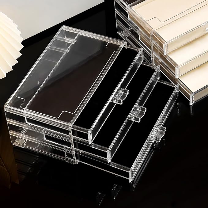 SPAKOWN Pin Display Case With 3 Drawers, Enamel Pin Display Box Dustproof Pin - Image 7