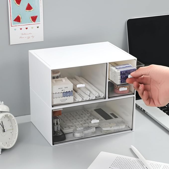 Desk Organizer with 4 Drawers, Makeup Organizer, Desktop Storage Box, Cosmetics - Image 8