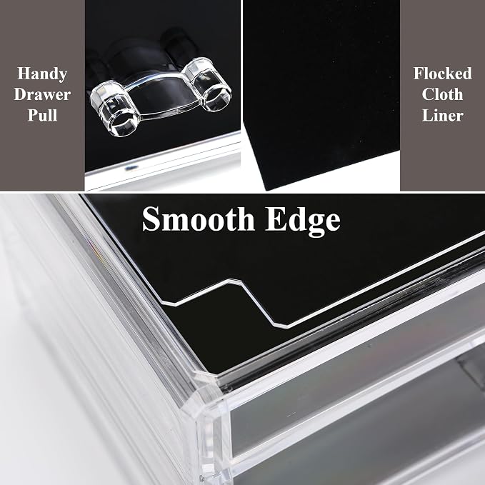 Sea Team 3-Layer Stackable Clear Makeup Organizer - Image 7