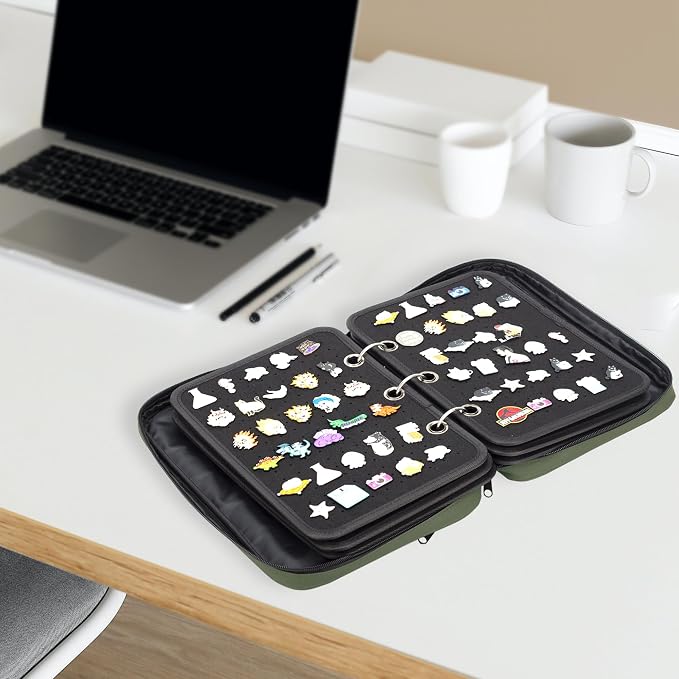 Enamel Pin Display Pages Pin Carrying Case, Pins Collection Storage Organizer - Image 7