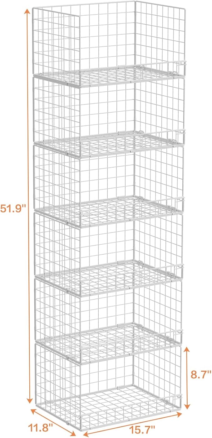 Huxitocan 6-Tier Stackable Closet Organizers and Storage Basket - Image 9