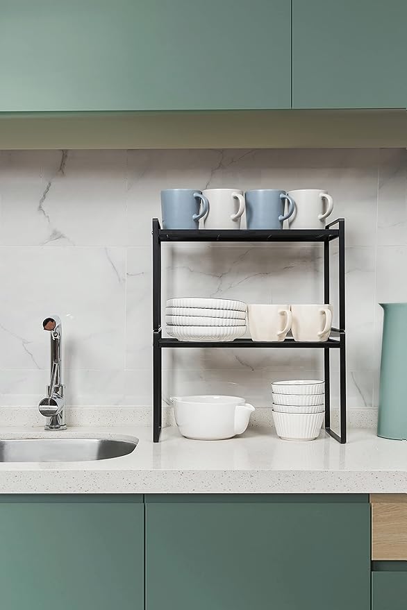 2Pack Cabinet Shelf Organizer Storage Rack Space Saving - Image 6