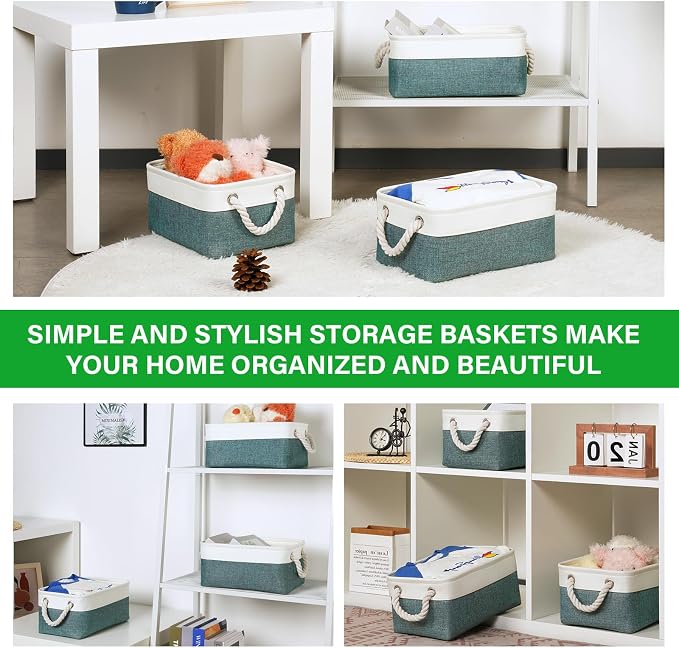 Bidtakay Small Storage Baskets for Shelves 3 Pack Fabric Storage Bins for - Image 9