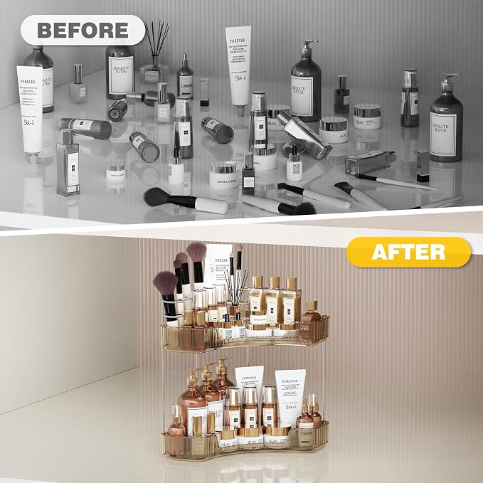 2-Tier Corner Bathroom Counter Organizer - Image 7