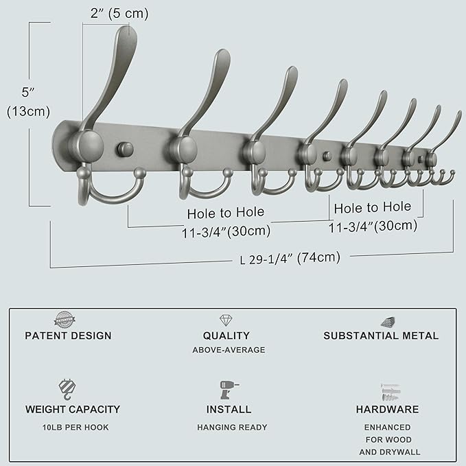 Dseap Coat Rack Wall Mount - Image 6