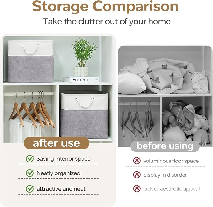 13x13 Inch Foldable Fabric Cube Storage Bins - Image 8