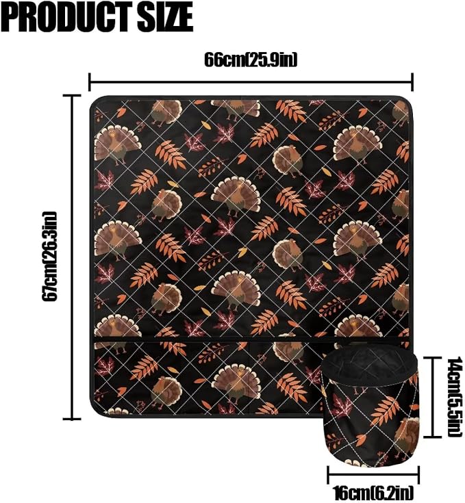 Gomyblomy Turkeys Sewing Machine Silencer Mat, Thanksgiving Theme Durable Dust - Image 6