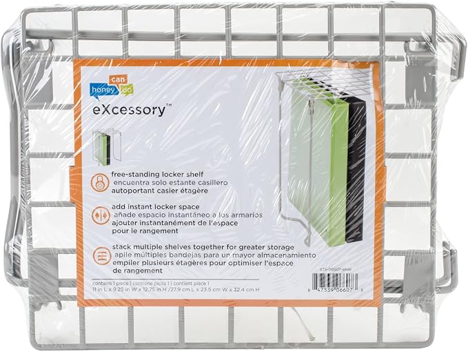 Honey-Can-Do 1-Tier eXcessory Locker Shelf BTS-06607 Silver - Image 4