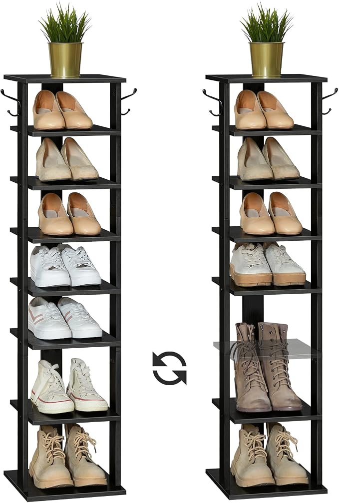 HOOBRO 8 Tiers Vertical Shoe Rack, Wooden Shoe Storage Organizer - Image 9