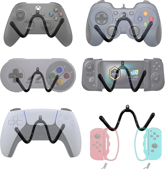 Universal Game Controller Holder Stand, Mini Wall Mount Organizer Rack Hanger - Image 7