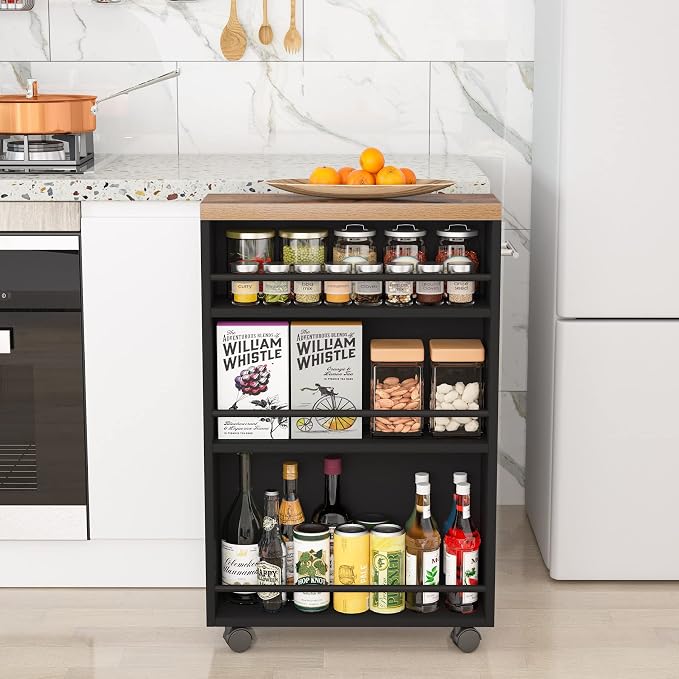 Tribesigns Slim Storage Cart, Rolling Narrow Kitchen Cart on Wheels - Image 8