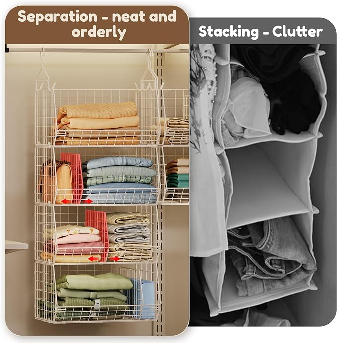 4 Tier Extra Large Hanging Closet Organizer, Closet Organizer Hanging - Image 7