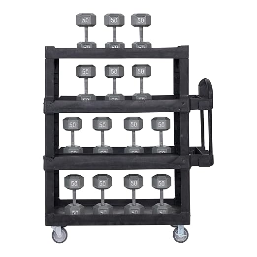 New Rubbermaid Commercial Products 4-Shelf Utility/Service Quad Cart, Heavy - Image 8