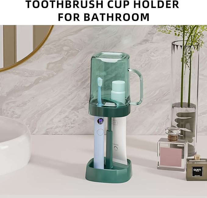 Toothbrush Holder with Cover/Cup, Bathroom Counter Organizer - Image 8
