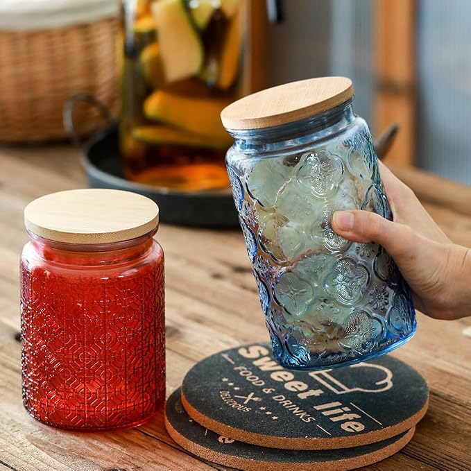 ANSQU 34oz Blue Glass Container, Candy Jar - Image 6