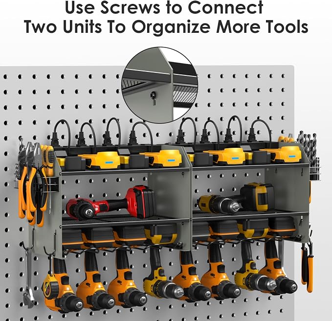 CCCEI Modular Power Tool Organizer Wall Mount Charging Station, Garage Drill - Image 7