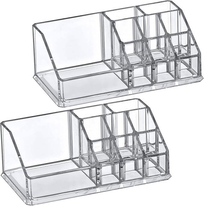Amazing Abby - Tiffany - 2-Pack Acrylic Cosmetic Organizer, Transparent Plastic - Image 4