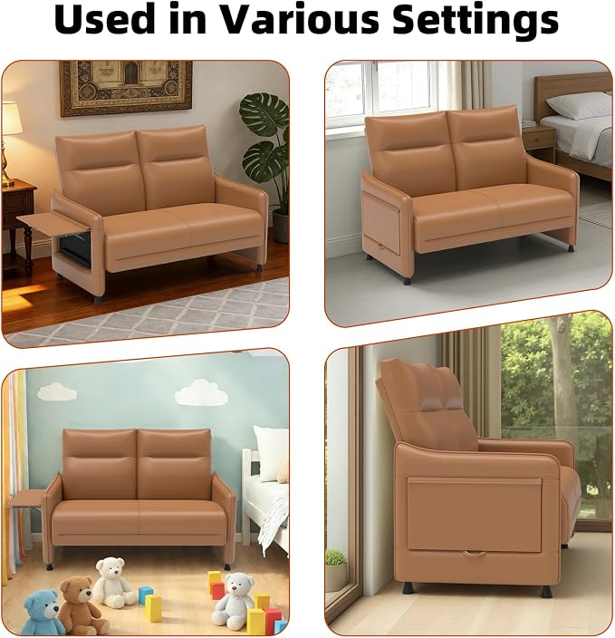Faux Leather Loveseat, Upholstered Loveseat - Image 9
