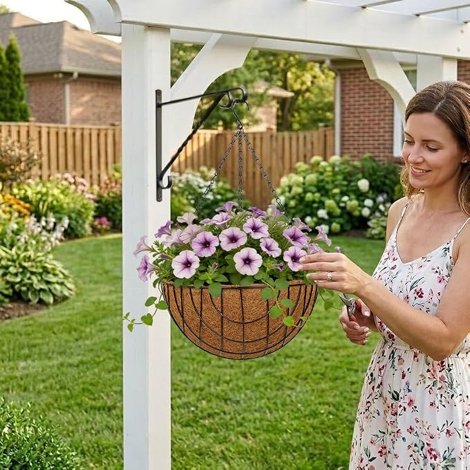 14 Inch Metal Hanging Basket - Image 6
