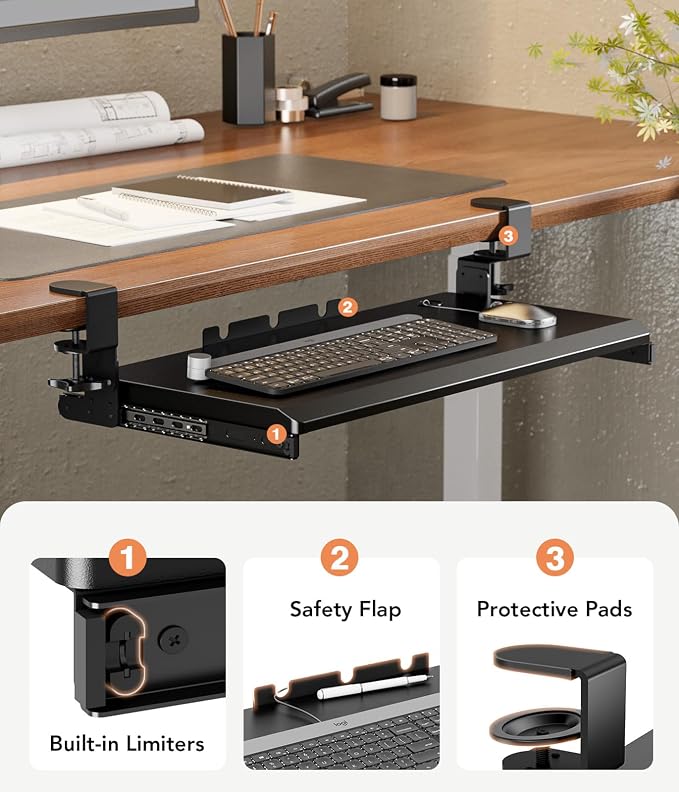 Hemudu Keyboard Tray Under Desk Pull Out - Image 8