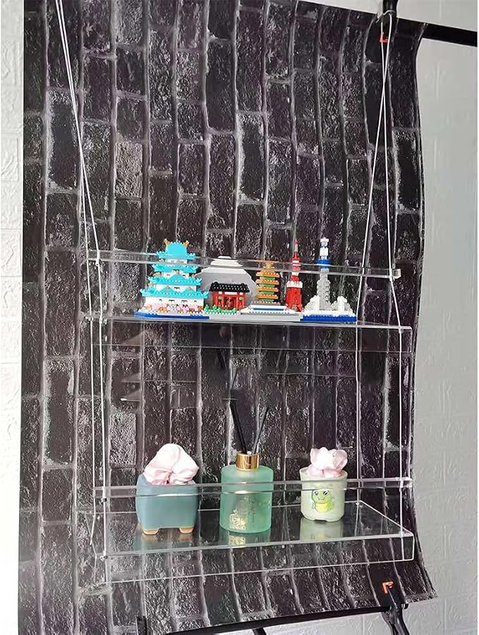 SHUANGSHI Storage Shelves, Transpaent Acrylic Window Plant Shelves 2/3 Layers - Image 9