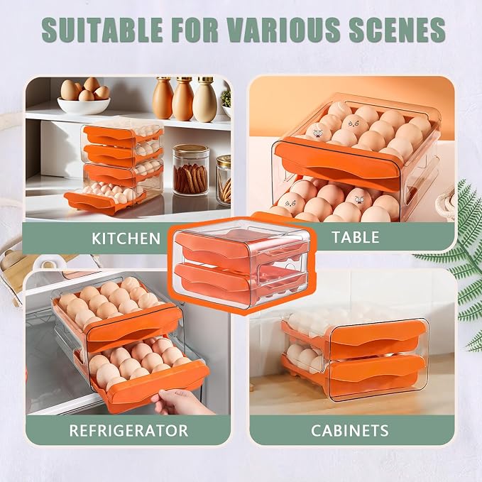 Refrigerator egg rack, egg container, egg storage box, double-layer transparent - Image 7