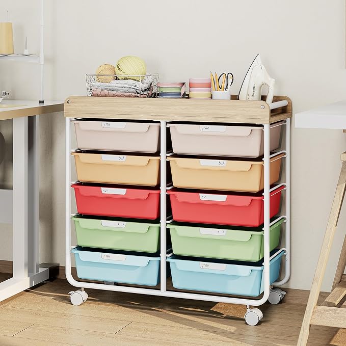 10 Drawer Rolling Storage Cart - Image 8