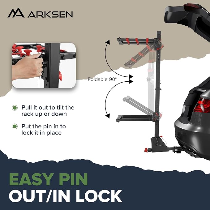 Arksen Folding Hitch-Mounted Ski/Snowboard Rack, Snowboard Mount Carries 6 Pair - Image 5