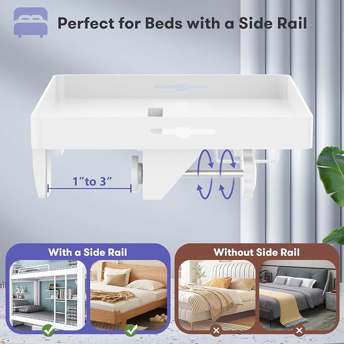 Bedside Shelf for Top Bunk Bed, Bedroom Dorm Room Essential Nightstand for - Image 7