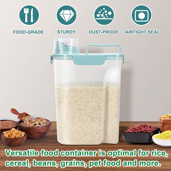 TBMax Airtight Rice Container 10 Lbs Cereal Dispenser, Small Pet Cat Dog Food - Image 7