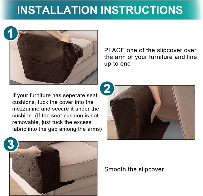 Turquoize Waterproof Armrest Covers - Image 7