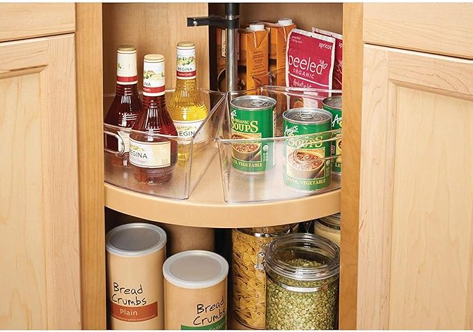 Oubonun Lazy Susan Organizers Set of 8, 10.2”x 9.4”x 4” Plastic Transparent - Image 6