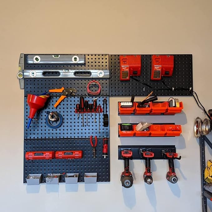 Wallmaster 8-Bin Storage Bins Garage Rack System 2-Tier Orange Tool Organizers - Image 7