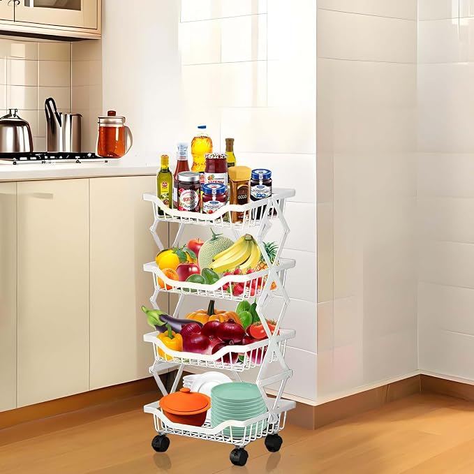 Rolling Rack Storage Cart, Foldable Metal Organizer - Image 7