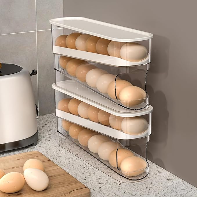Auto Rolling Egg Holder for Fridge, Egg Dispenser/Organizer/Storage/Container - Image 6