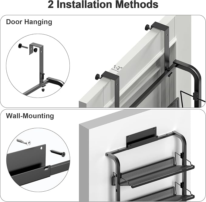 BUKFEN 6 Tier Adjustable Heavy Duty Metal Shoe Rack, Door Hanging and Wall - Image 9