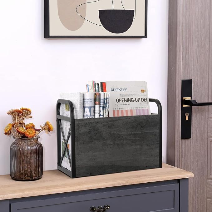 YINMIT Magazine Holder, Magazine Rack Floor, Magazine Storage Basket, Folder - Image 9