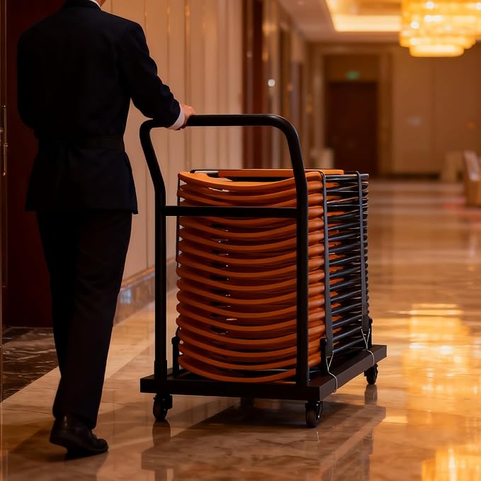 Heavy-Duty Folding Chair Rack Storage Cart - Image 6