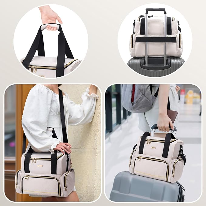 Large Makeup Cosmetic Bag with 2 Removable Case, Double Layer Travel Makeup - Image 6