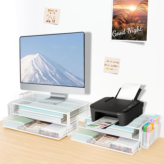AUPSEN Computer Monitor Stands Riser,2-Tier Desk Organizers and Accessories - Image 7