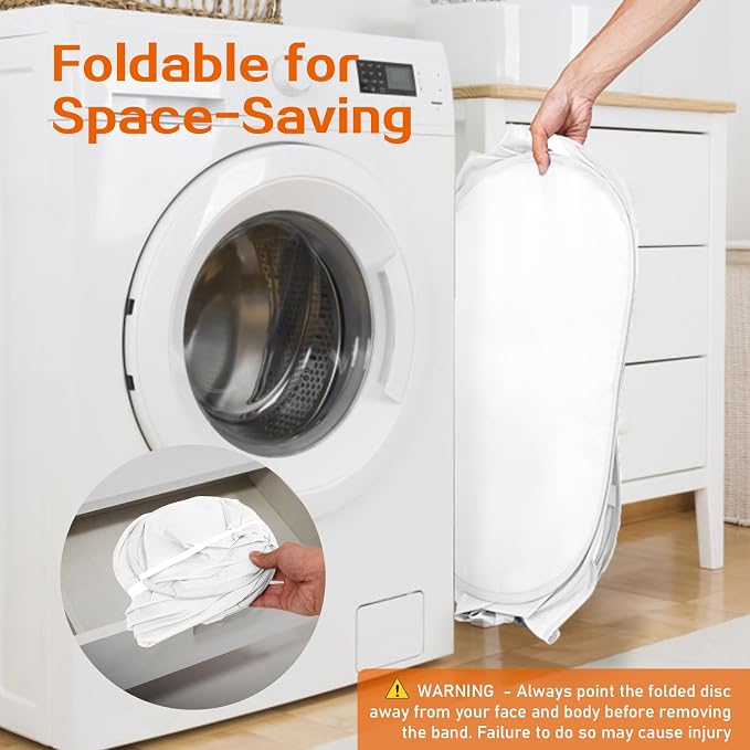 Durable Collapsible Foldable Mesh Pop Up Laundry Basket, 3 Compartments Easy to - Image 6