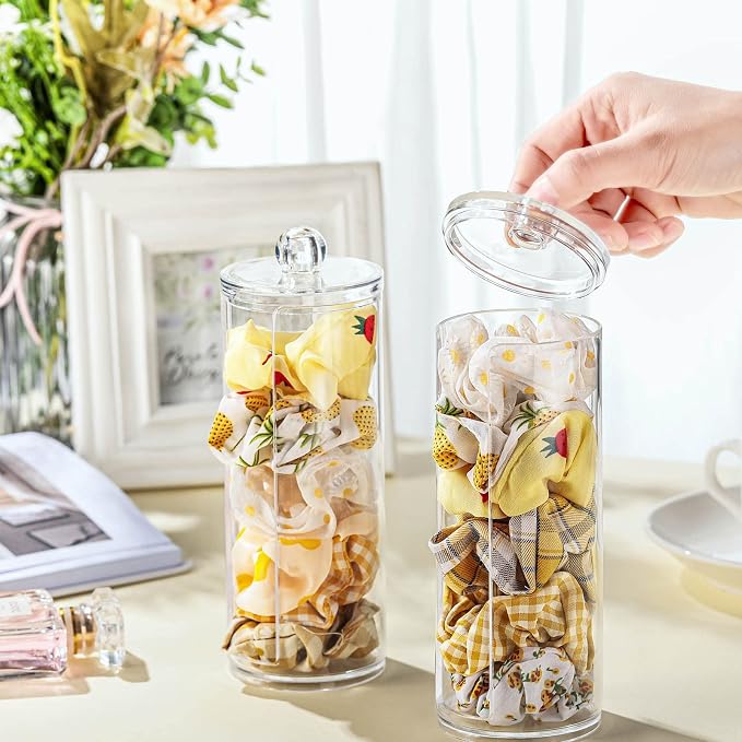 Chengu 2 Pcs Acrylic Scrunchie Holder Organizer Dustproof Clear Hair Ties - Image 6