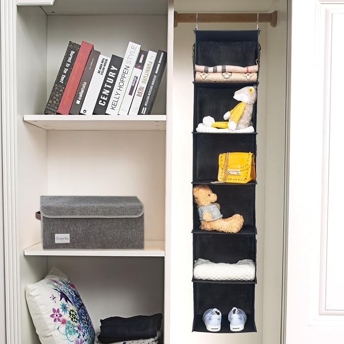 BrilliantJo 6 Shelves Hanging Closet Organizer, 2 Pack Hanging Storage - Image 6