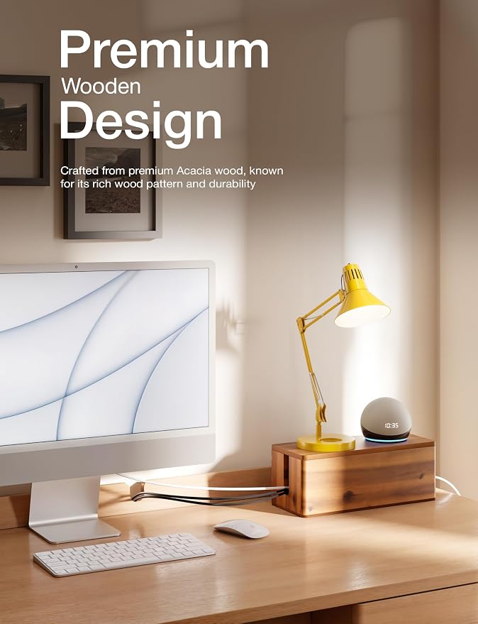 Acacia Wood Cable Management Box Round Edge - Image 7