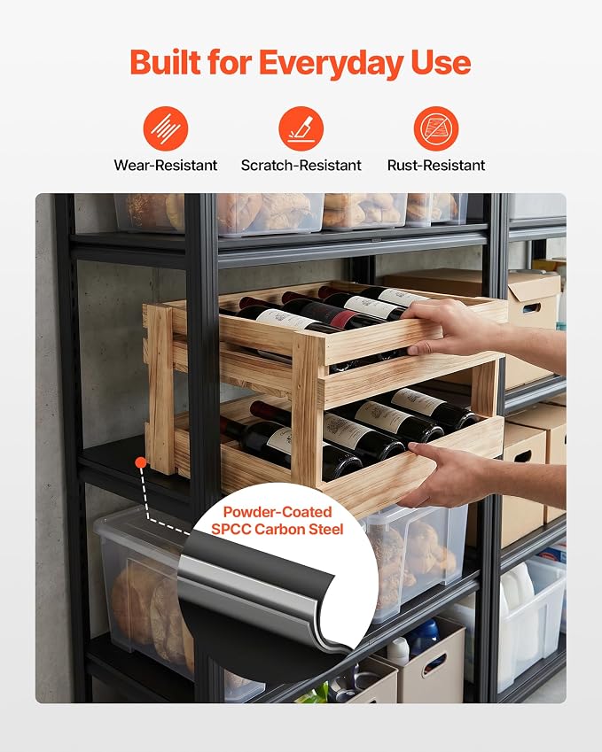 VEVOR Storage Shelves, 5-Tier Adjustable, 3000 lbs Capacity, Heavy Duty Garage - Image 9
